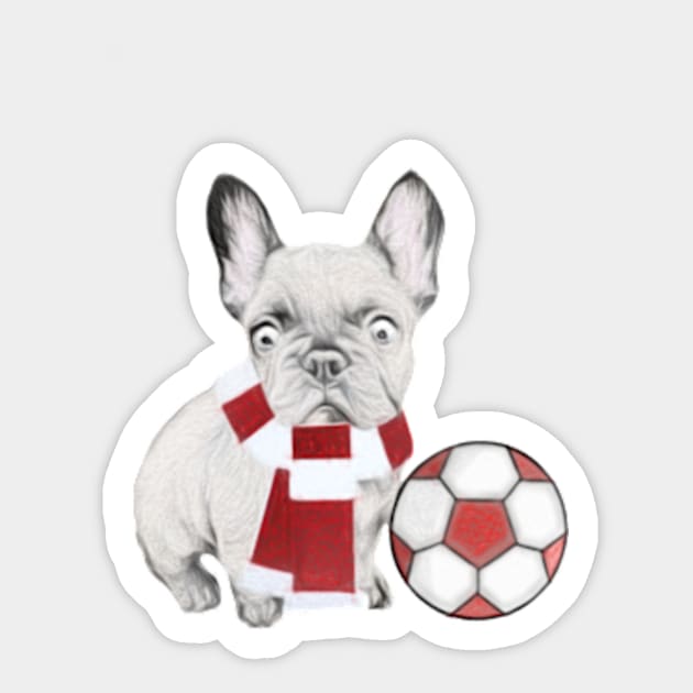 Football Supporting French Bulldog Sticker by NikkiBear67